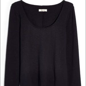 Madewell black scoopneck long sleeve baby tee